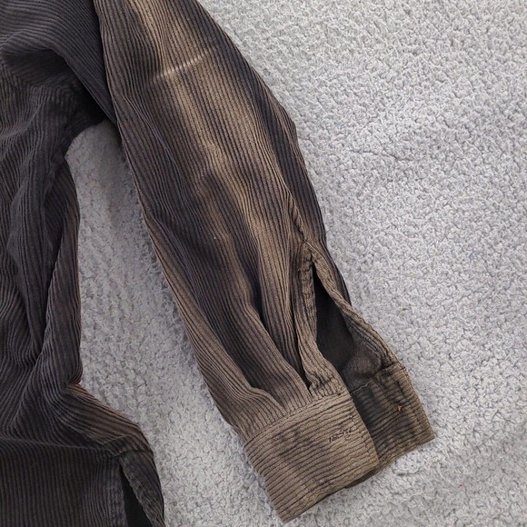 Vintage Levi's Corduroy Shirt Womens Large Black Thick Jacket Grunge 1/4 Zip - Picture 8 of 16